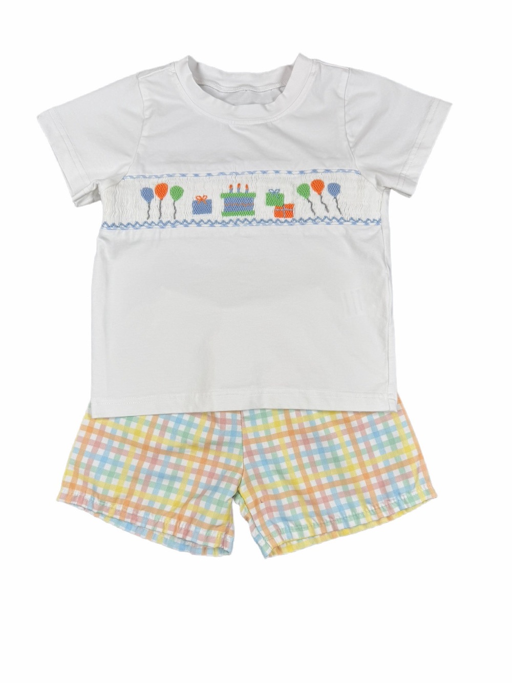 BOUTIQUE Boys Smocked 3rd Birthday Set - 3T